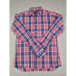 Gitman Bros Button Down Shirt Mens M Pink Blue Plaid